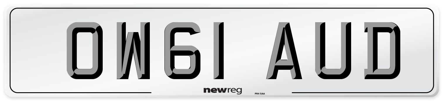 OW61 AUD Number Plate from New Reg